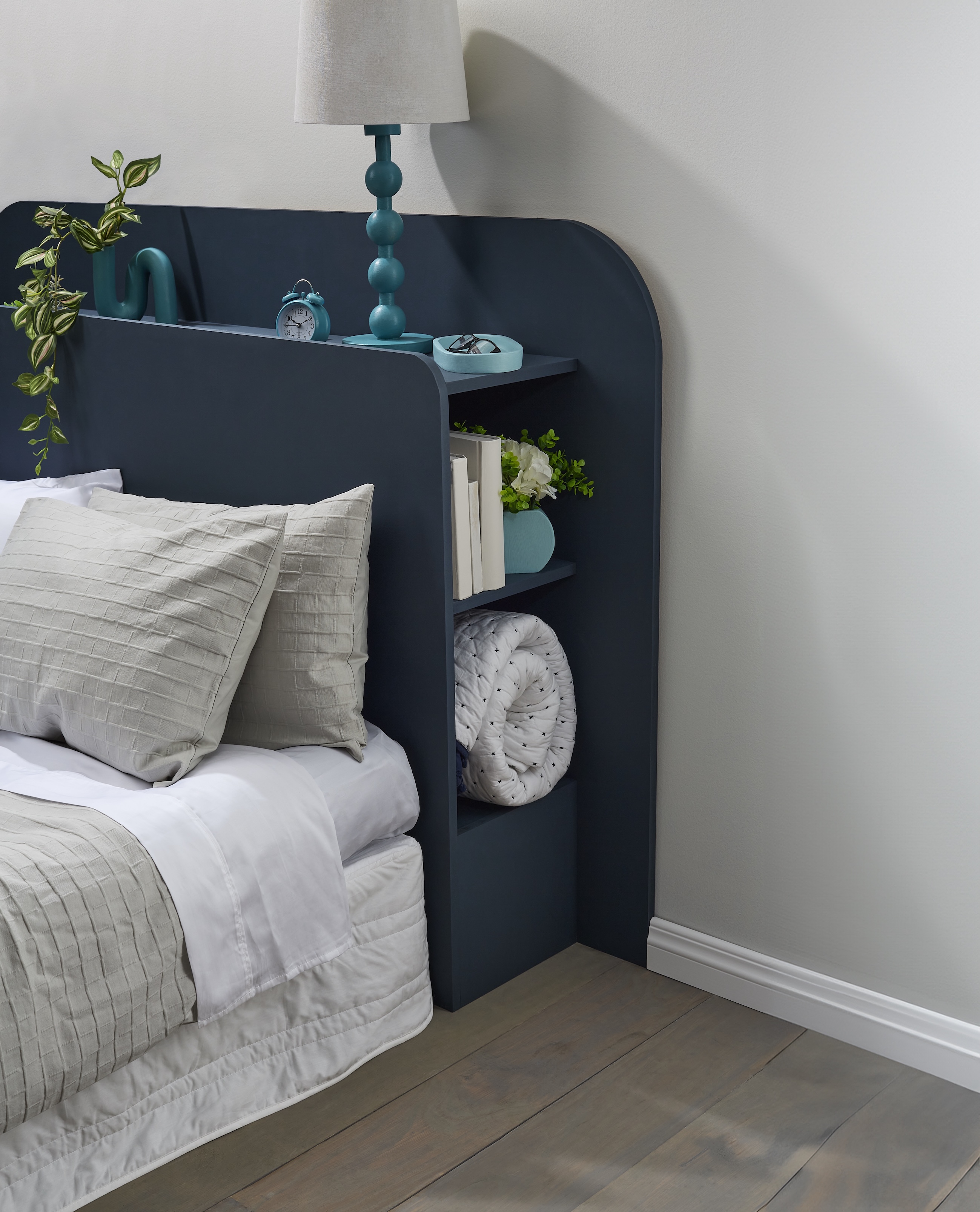 Make a DIY bedhead with shelves | Habitat by Resene