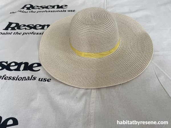 A hat with tape around it
