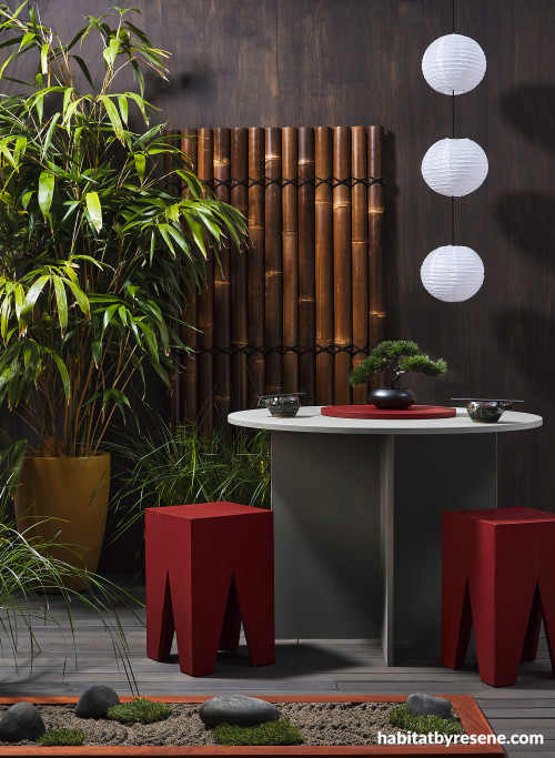 Japanese bar-inspired space featuring Resene Woodsman Charred Black