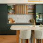 Kitchen, green kitchen, kitchen featuring Resene Holly
