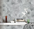 Office, neutral office, office featuring Resene textured pattern wallpaper