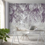 Neutral room featuring Resene nature-inspired wallpaper, neutral office