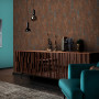 Living area, living area featuring moody Resene statement wallpaper
