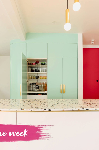 Minty greens and blushing pinks bring this art deco home to life