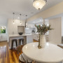 Open plan kitchen and dining painted in Resene Black White