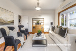 Living room painted in Resene Black White