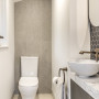 Powder room painted in Resene Black White