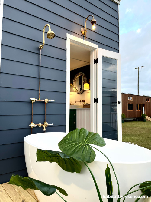 Smoky grey blue exterior painted in Resene Rhino