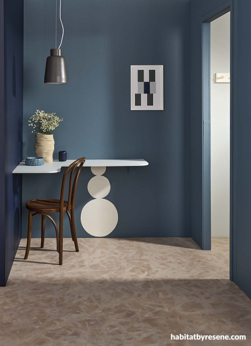 Blue corner study desk