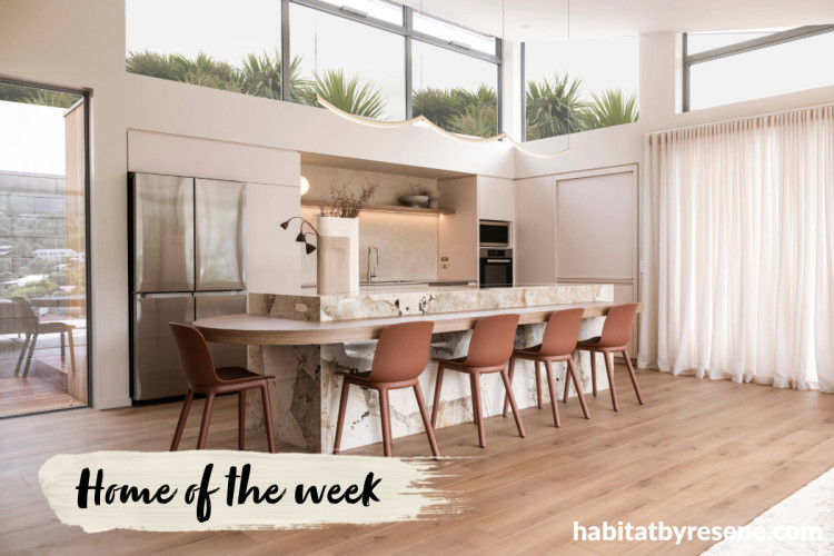 Kitchen painted in Resene Quarter Biscotti