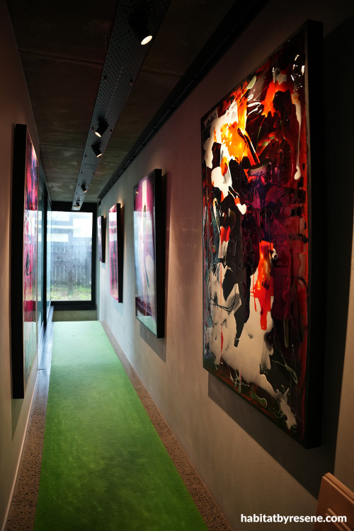 Hallway painted in Resene Half Concrete