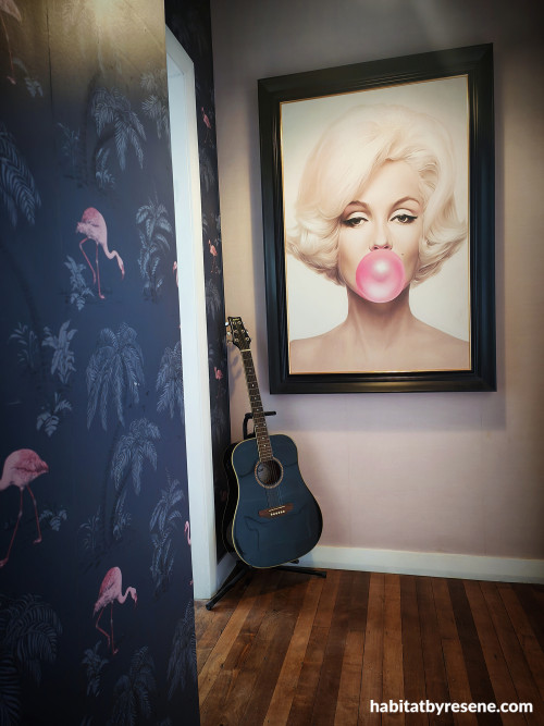 Hallway painted in a pink shade Resene Cherub