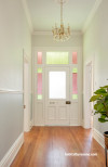 Hallway featuring Resene Wallpaper and Resene Quarter Powder Blue