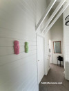Hallway painted in Resene Rice Cake. Doors painted in Resene Quarter Rice Cake.