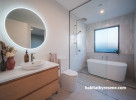 Bathroom painted in Resene Merino