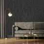 Living room featuring moody art deco-inspired Resene wallpaper