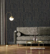 Living room featuring moody art deco-inspired Resene wallpaper