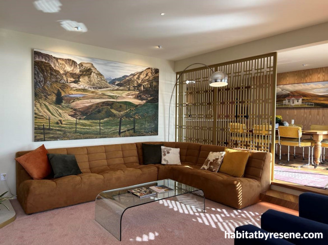 Living room painted in Resene Wheatfield