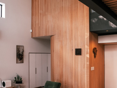 Warm timber, Duck Egg Blue and Black Magic