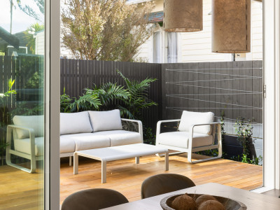 Clever design and soft tones for a compact home