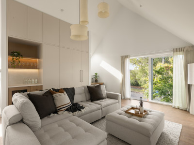 Clever design and soft tones for a compact home Clever design and soft tones for a compact home