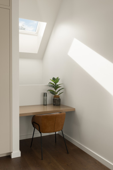 Clever design and soft tones for a compact home