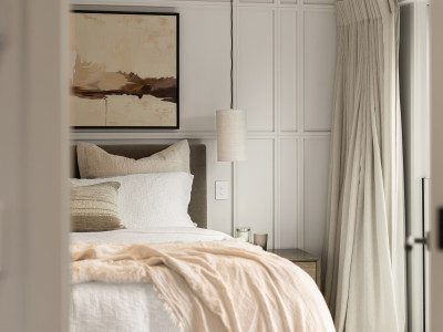 Clever design and soft tones for a compact home