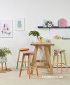 Upcycling, Bright Colours, Painted Furniture, Pop Art, Resene XOXO, Refurbished Kitchen Stools