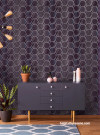 Hexagon shapes on wallpaper adds elegant touch to room 