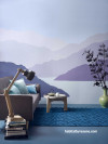 Beautiful pastel landscape painted into livingroom 