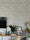 Classy wallpaper creates warm atmosphere in lounge 