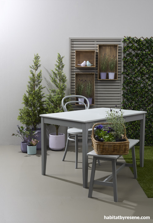 Outdoor area, grey outdoor area, outdoor area featuring Resene Quarter Friar Greystone