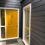 Exterior, exterior and front door, exterior and front door featuring Resene Hot Toddy and Resene Element