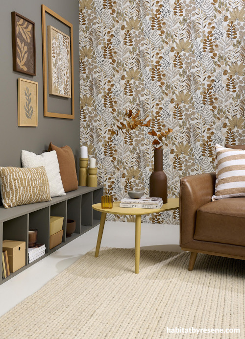 Earthy tones create rustic space in living room