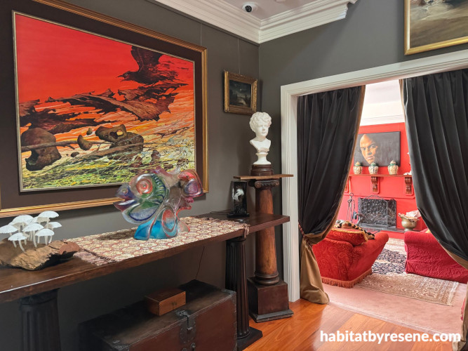 Entryway, entranceway painted in Resene Oilskin