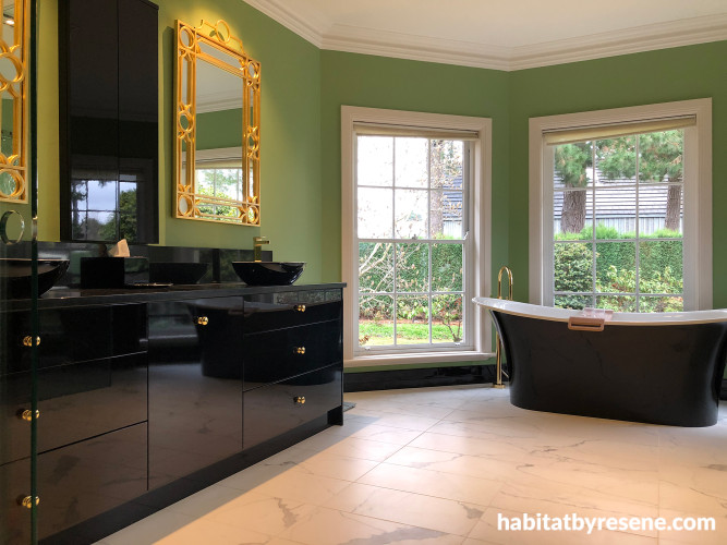 Bathroom, bathroom painted in Resene Highland