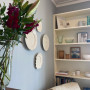 Living area featuring Resene Half Periglacial Blue and Resene Alabaster