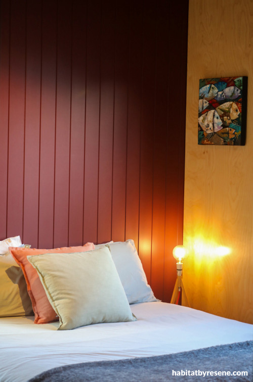 Bedroom painted in Resene Persian Red