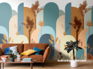 Lounge featuring a Resene Wallpaper mural