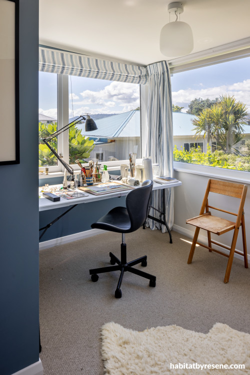 Blue home office