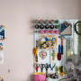Sewing room painted in Resene Slipper