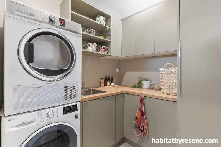 Laundry featuring smoky grey beige neutral