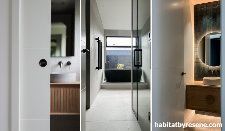 Bathroom featuring Resene Half Milk White