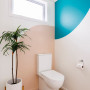 Water closet, toilet, toilet with feature wall