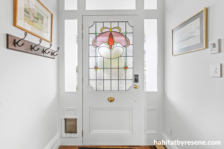 Villa entranceway featuring Resene Half Merino