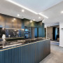 Kitchen and living area featuring Resene Quarter Truffle on the walls