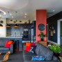 Lounge, dark blue lounge, lounge featuring Resene Cod Grey