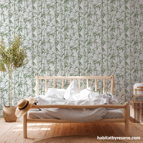 Bedroom, bedroom featuring nature-inspired wallpaper