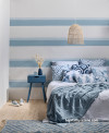 Bedroom, blue stripe bedroom