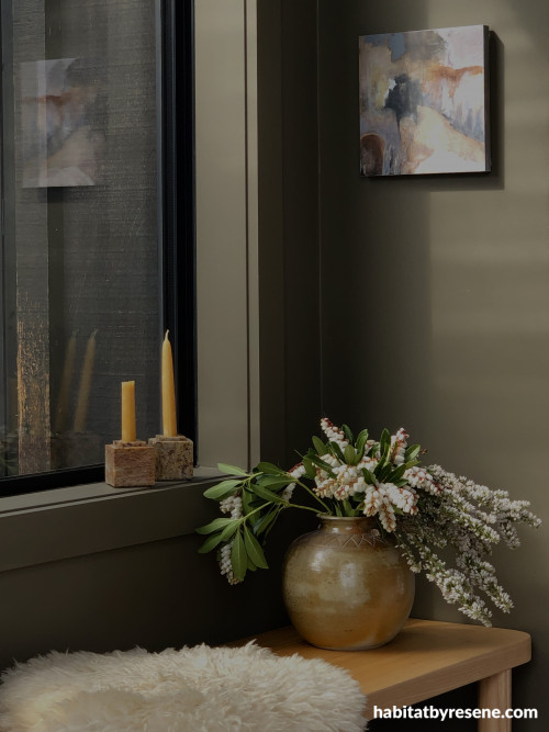 Entranceway, entraceway featuring Resene Lisbon Brown